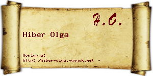 Hiber Olga névjegykártya